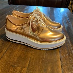 Metallic Flatform Zara shoes